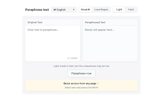I-download ang Neuralwriter: AI Text Paraphraser para sa Mas Mabilis na Pagsusulat - Screenshot 1